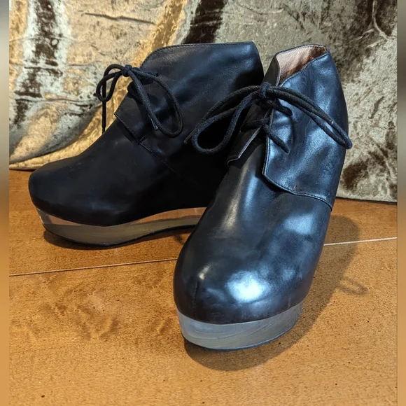 Jeffrey Campbell Y2K clear sole platform wedge heel boots - Picture 6 of 7